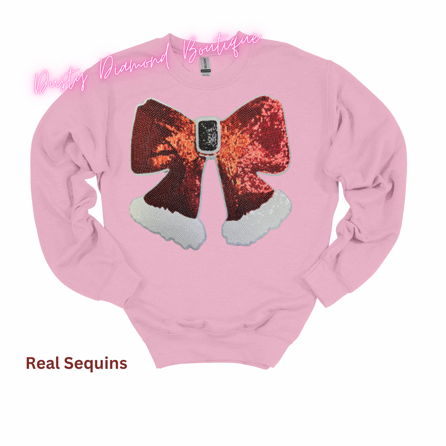 Sequin Santa Bow Sweatshirt