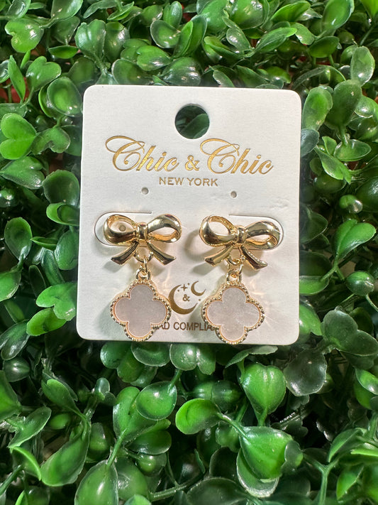 Bow & Clover Earrings