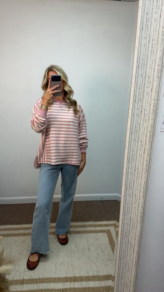 Pretty In PINK Stripe Top