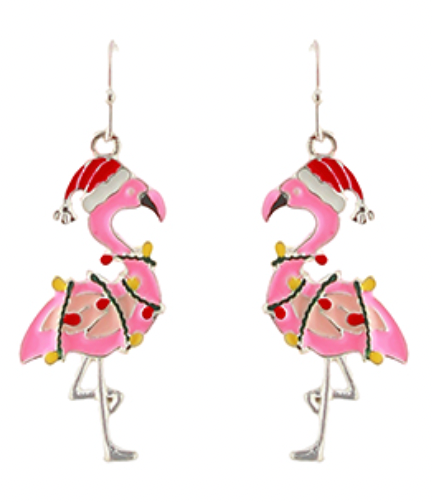 Christmas Flamingo Earrings