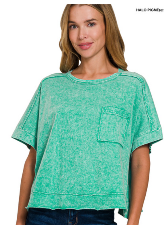 Acid Wash Pocket Tee