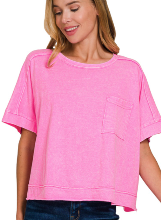 Acid Wash Pocket Tee