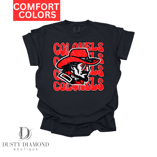 Colonels Faux Glitter Comfort Color T-Shirt