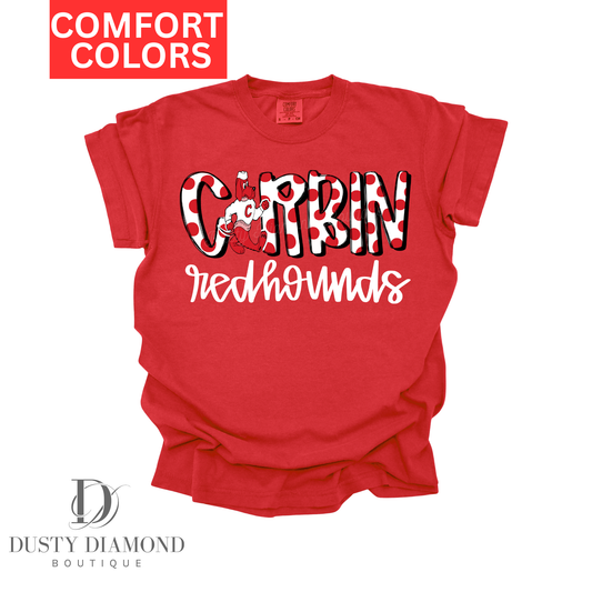 Corbin Redhound Polkadot Comfort Color T-shirt