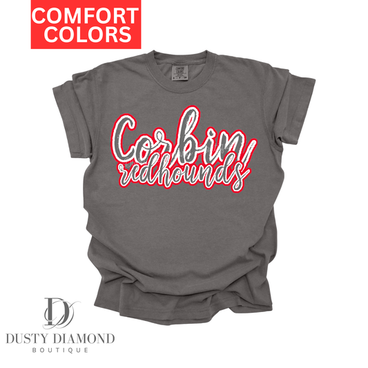 Corbin Redhound Cursive Comfort Color T-shirt