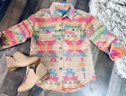 Aztec Pastel Shacket